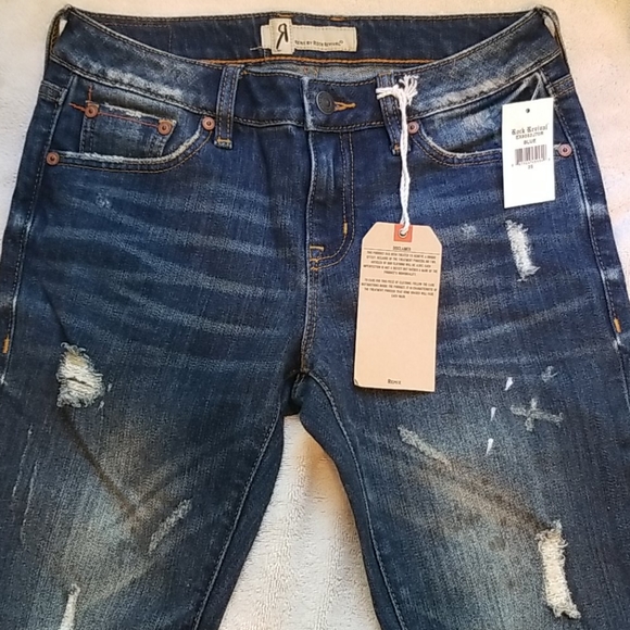 NWT Rock Revival Remix Mid Rise Straight destroyed - Picture 3 of 12